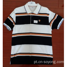 Camisas polo de algodão tingido de engenharia